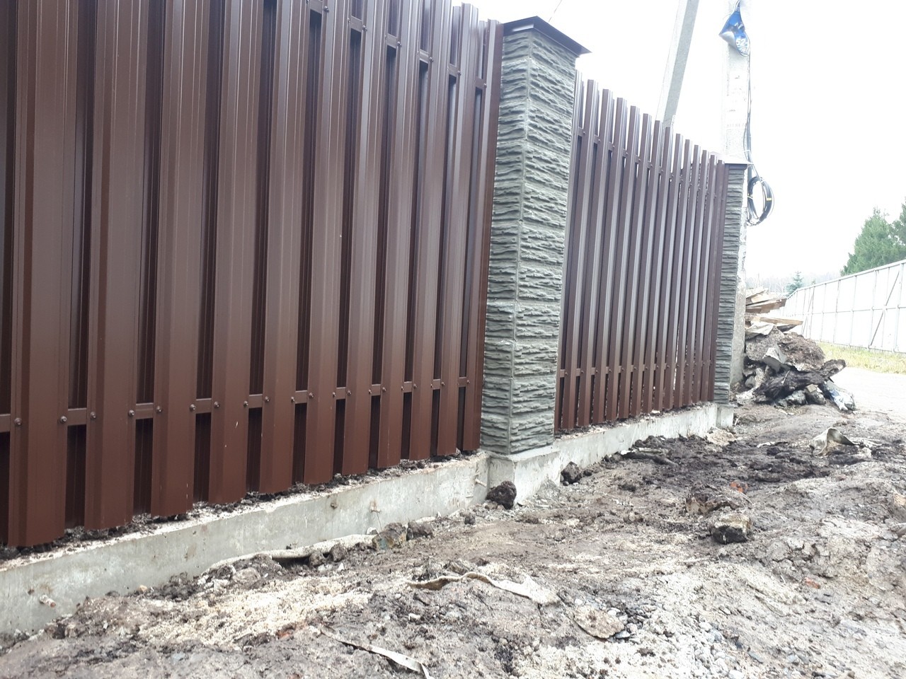 Забор шахматка 40м из штакетника столбы под камень фото4 в Новокубанске
