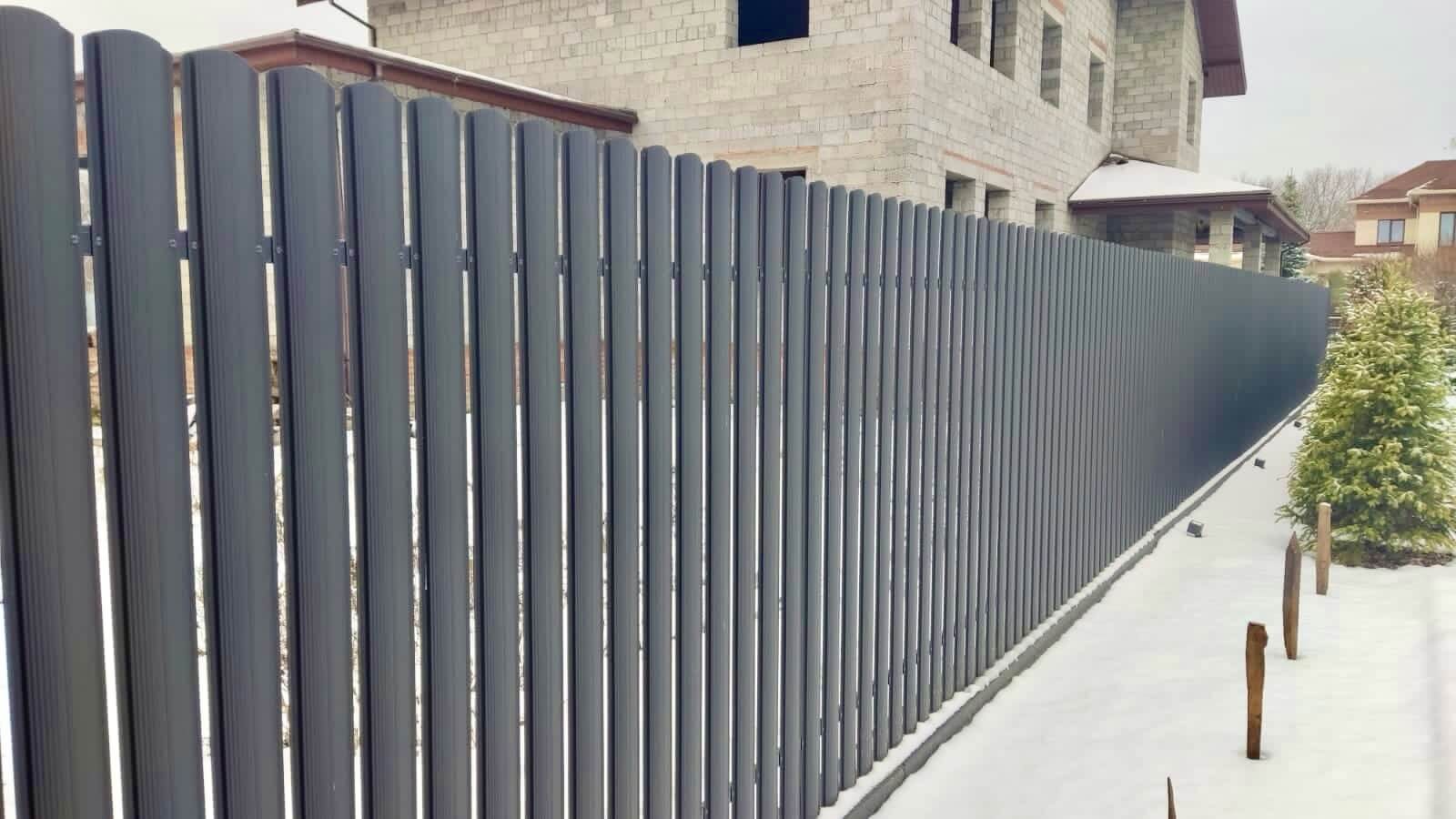 Забор из евроштакетника 33м RAL7024/7024 Серый Графит двусторонний МАТТЕ в Новокубанске