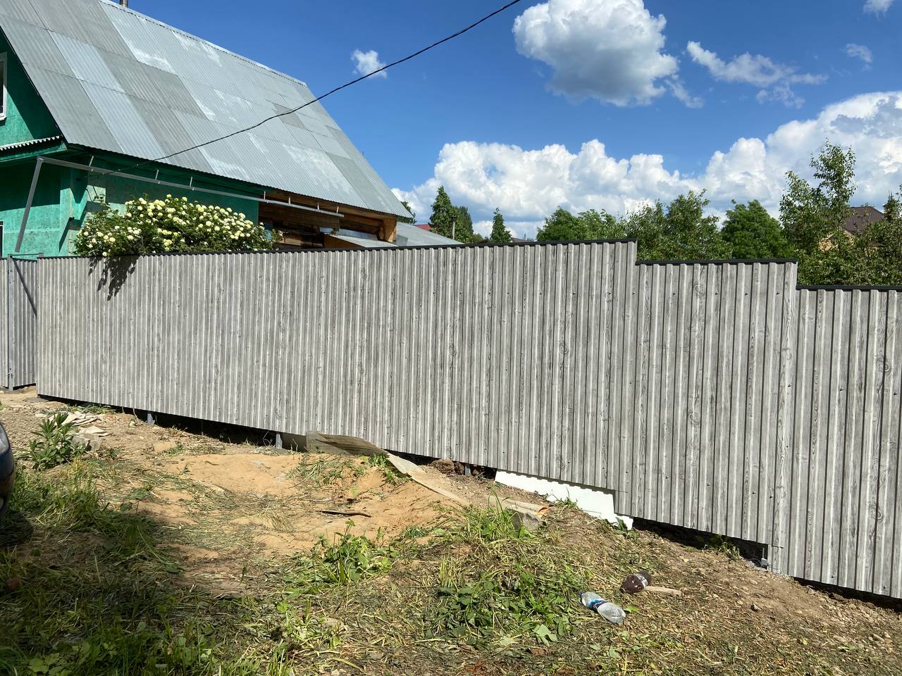 Забор из профнастила НС-10 42м Светлая Береза SteelArt фото 7 в Новокубанске
